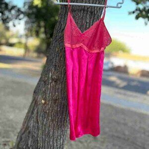 Vibrant Pink Satin Chemise